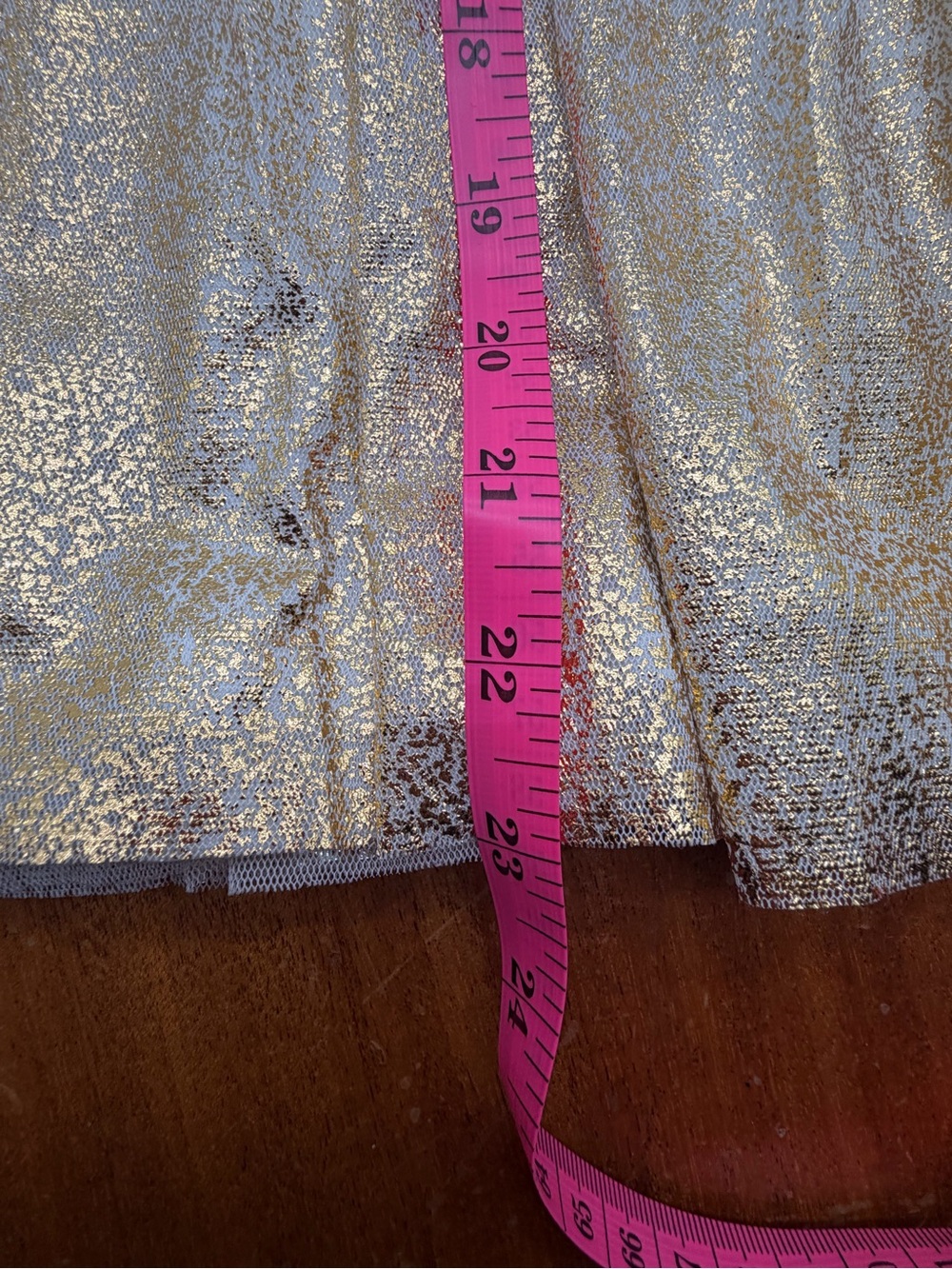 Ivory Midi Tulle Skirt with Gold Glitter Hem SZ XS - Picture 5 of 10